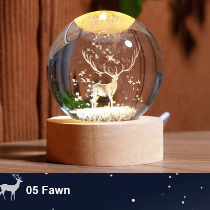 Cosmic Galaxy Night Lamp | LED Crystal Ball with Stars - Halri