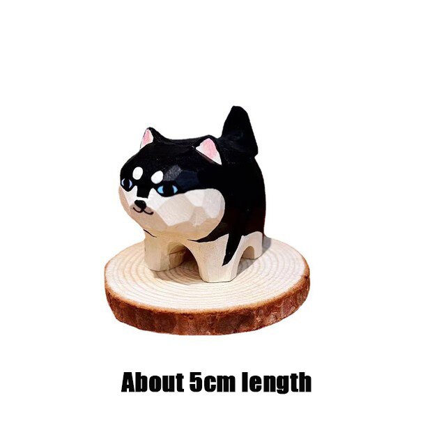 Adorable Handcrafted Wood Pet Animal Figurines