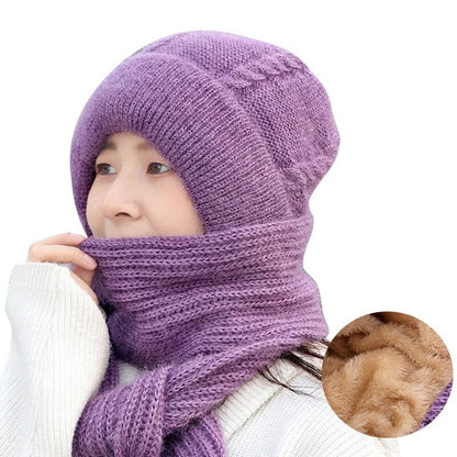 Warm Fleece Hat and Scarf Set