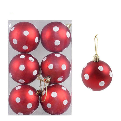 Colorful Glass Xmas Ornament Ball Set of 6