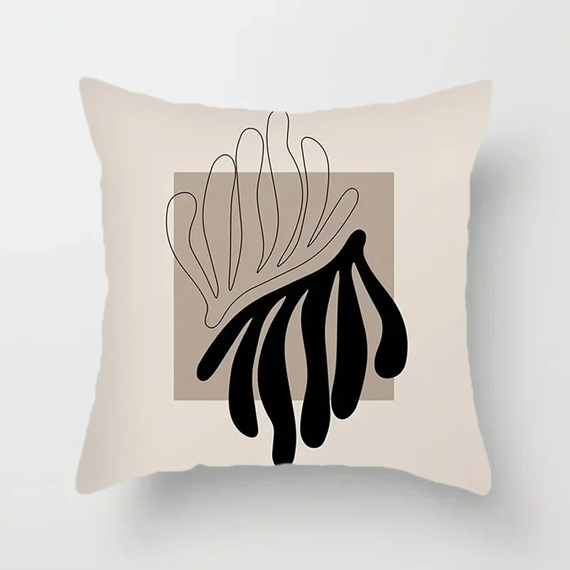 Stylish Black White Abstract Throw Pillow Cover