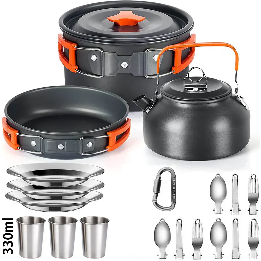 Compact Outdoor Cooking Set - Ultra Light Non Stick Camp Kit