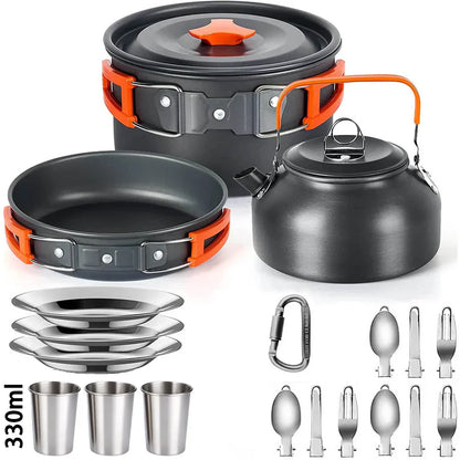 Compact Outdoor Cooking Set - Ultra Light Non Stick Camp Kit