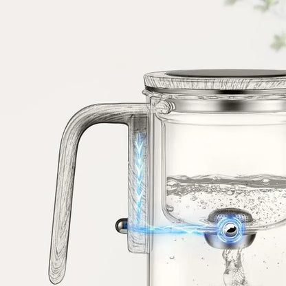 Premium Glass Teapot with Metal Infuser & Wood Handle