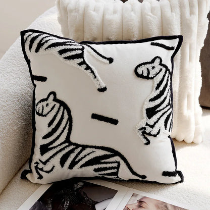 Elegant Horse Pattern Throw Pillow for Home Decor
