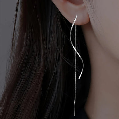 Trendy Wavy Tassel Drop Earrings