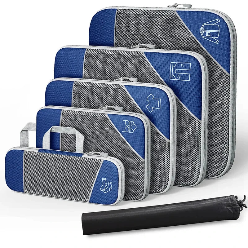 Compact Travel Accessory Kit 6-Piece Waterproof Packing Bags