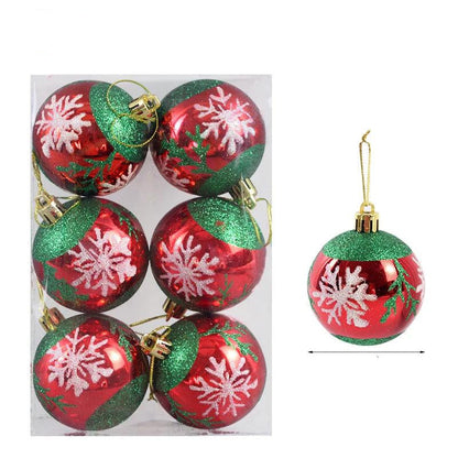 Colorful Glass Xmas Ornament Ball Set of 6