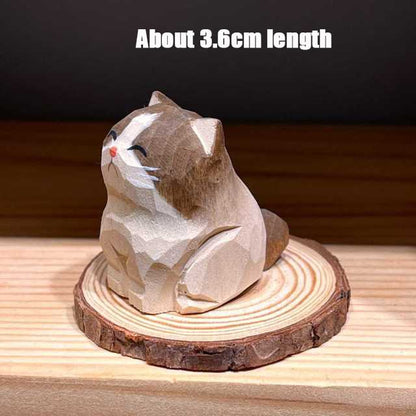 Adorable Handcrafted Wood Pet Animal Figurines