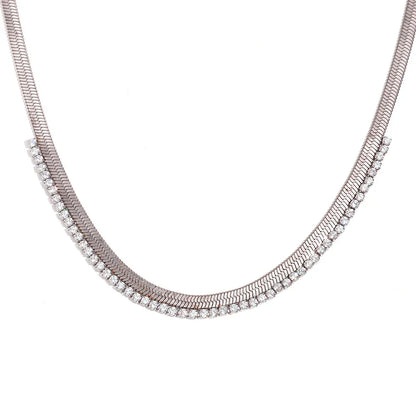 Classic Herringbone Sparkle Diamond Necklace