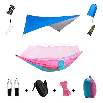 Portable Hammock with Bug Net and Rain Fly