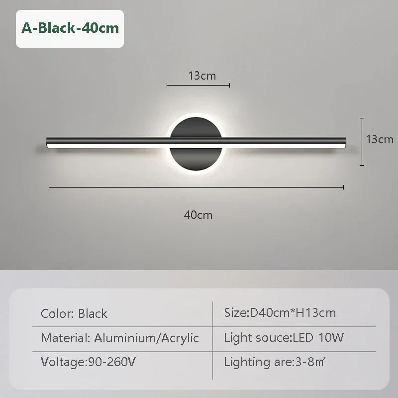 Stylish LED Wall Lamp | Black Gold | Adjustable Light