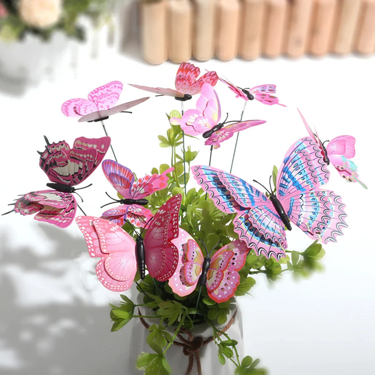 Vibrant Outdoor Butterfly Garden Decor Set of 10