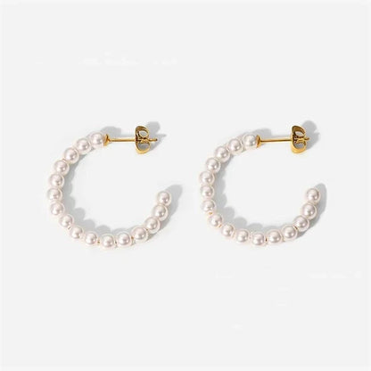 Classic Simple White Pearl Stud Earrings