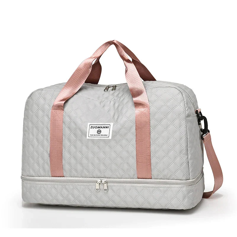 Compact Folding Travel Duffel Bag with Shoe Pocket