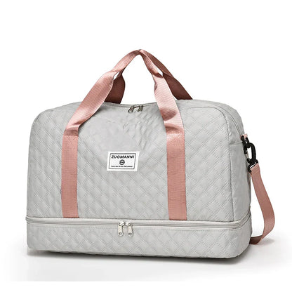 Compact Folding Travel Duffel Bag with Shoe Pocket