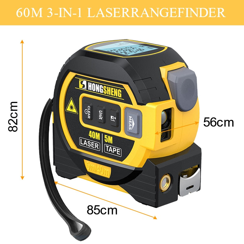 Multifunctional 3-in-1 Digital Laser Tape Measure