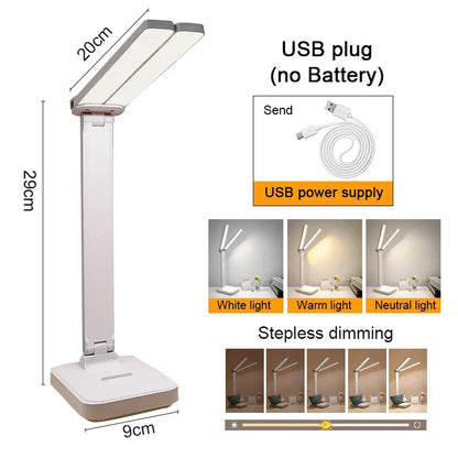 Portable LED Desk Light with Adjustable Brightness