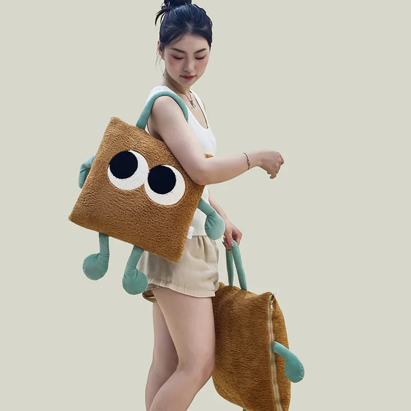 Cozy Plush Monster Travel Blanket Pillow