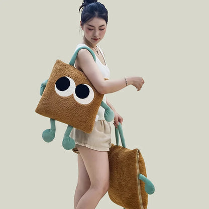 Cozy Plush Monster Travel Blanket Pillow