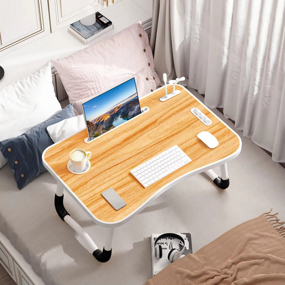 Compact Laptop Desk with USB Light and Fan