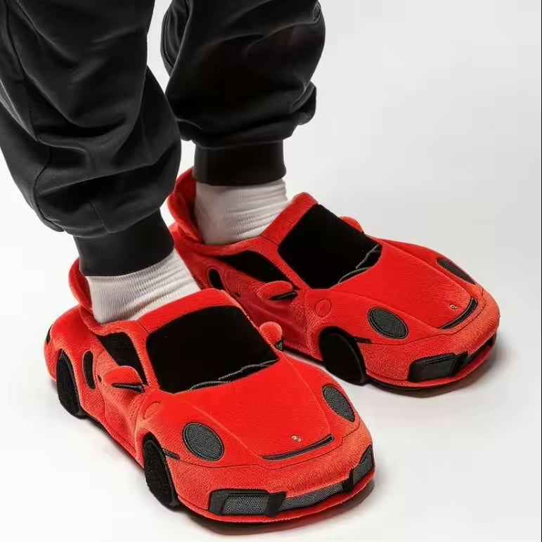 Cozy Automotive Theme Soft Slippers with Grip Sole