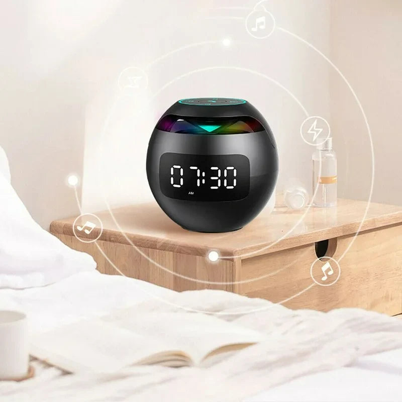Wireless Alarm Clock with Bluetooth and Colorful LED Lights