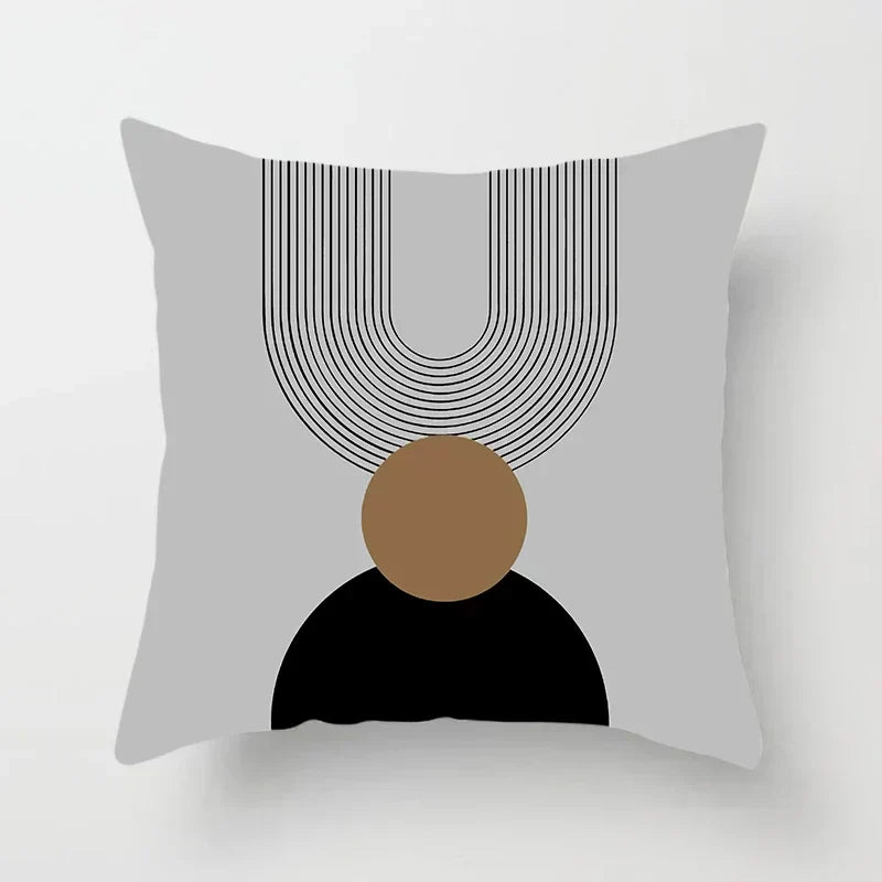 Stylish Black White Abstract Throw Pillow Cover