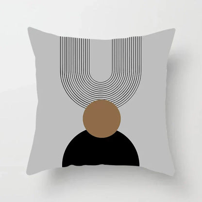 Stylish Black White Abstract Throw Pillow Cover