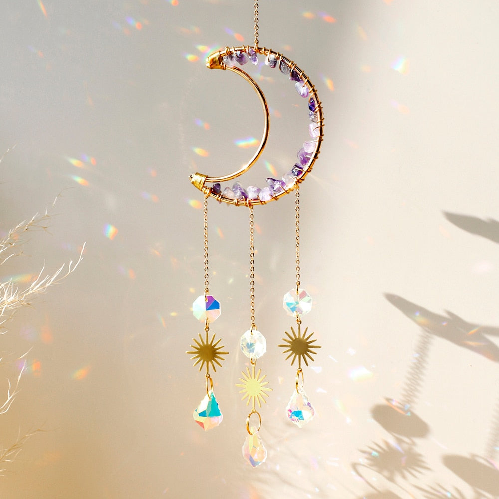 Sparkling Crystal Moon Wall Decoration