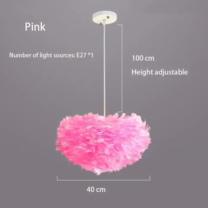 Chic Nordic Feather Drop Light with LED