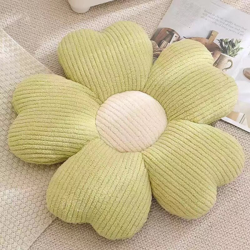 Plush Floral Pattern Throw Pillow