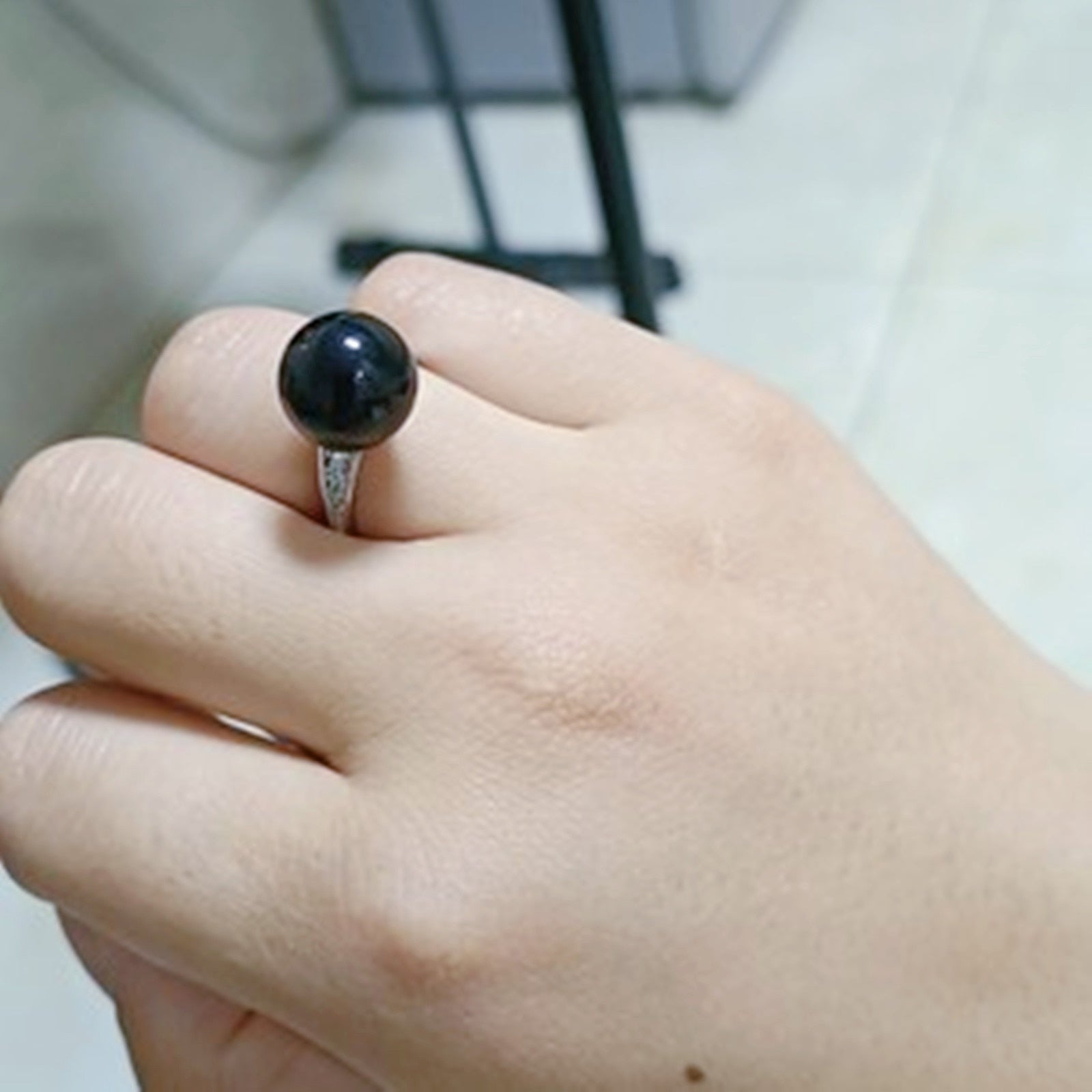 Secret Black Gemstone Concealed Blade Ring - Halri