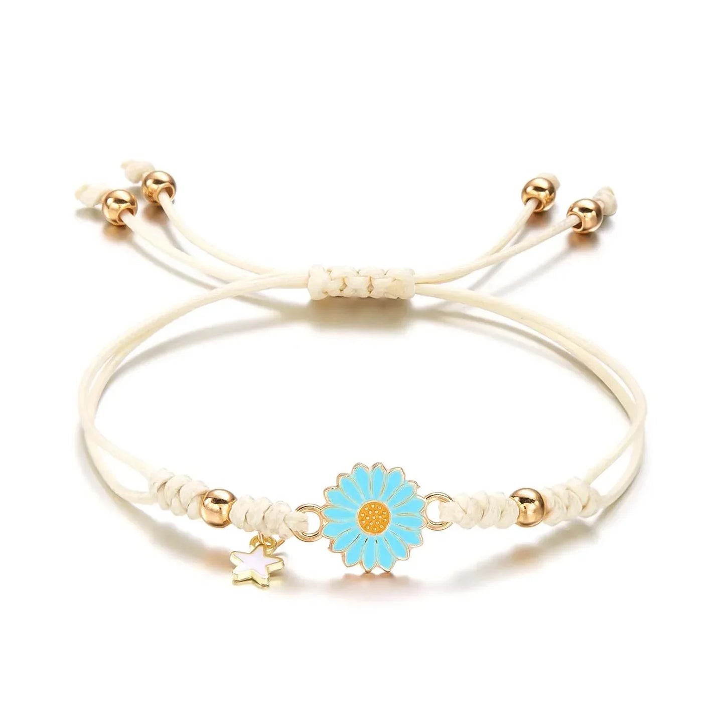 Delicate Floral Beaded Star Wristlet