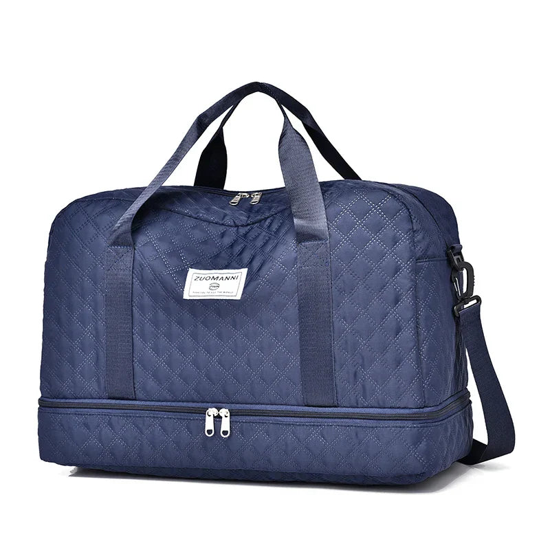 Compact Folding Travel Duffel Bag with Shoe Pocket