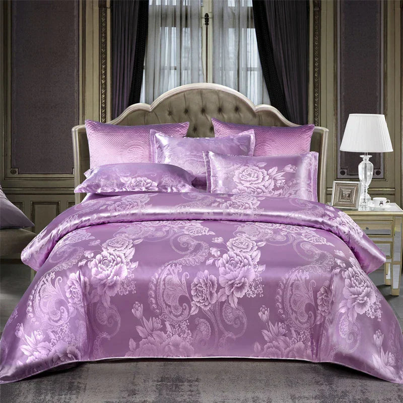 Elegant Soft Gold Blue Duvet Cover