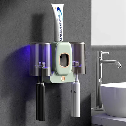 UV Sanitizing Toothbrush Holder with Auto Dispenser