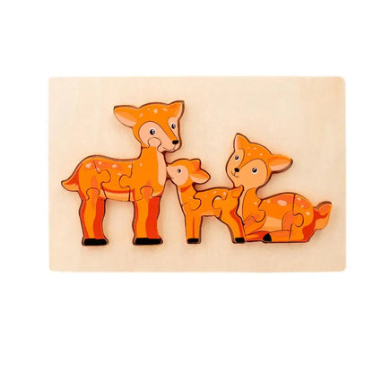 Colorful Wooden Animal Puzzle Toy