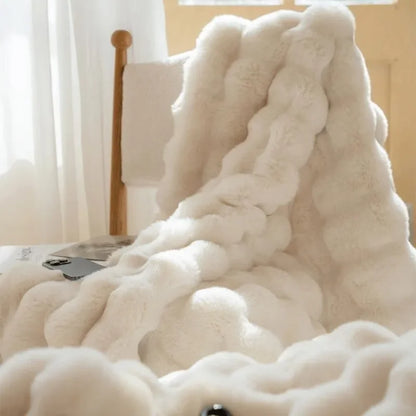 Plush Double Sided Throw Blanket for Home Decor