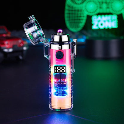 Waterproof Dual Arc Lighter Flashlight Torch