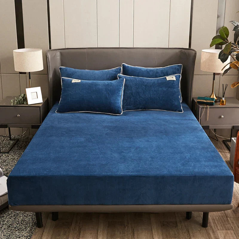 Cozy Velvet Fitted Sheet for Winter Bedding - Halri