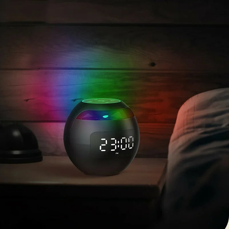 Wireless Alarm Clock with Bluetooth and Colorful LED Lights