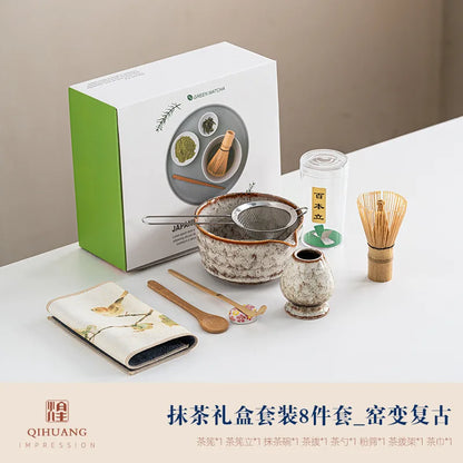 Variant image for Matcha Tea Set 8-Piece Green Size Standard Ceramic Bamboo Whisk-3
