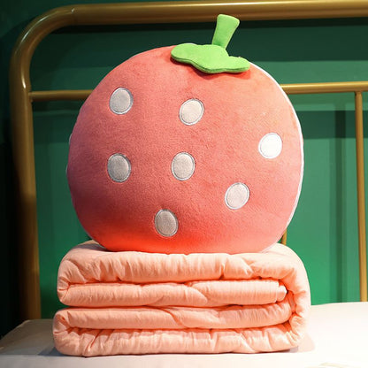 Cozy Fruit Portable Foldable Blanket Pillow