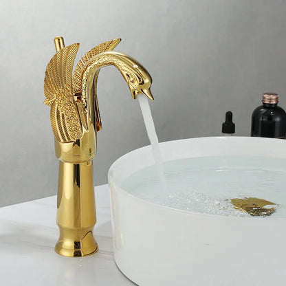 Luxury Swan Style Single Handle Gold Faucet