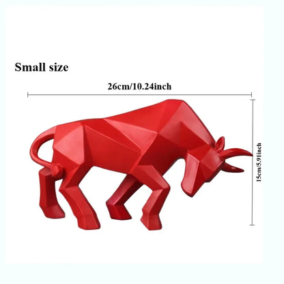 Stylish Bull Figurine Modern Resin Decoration