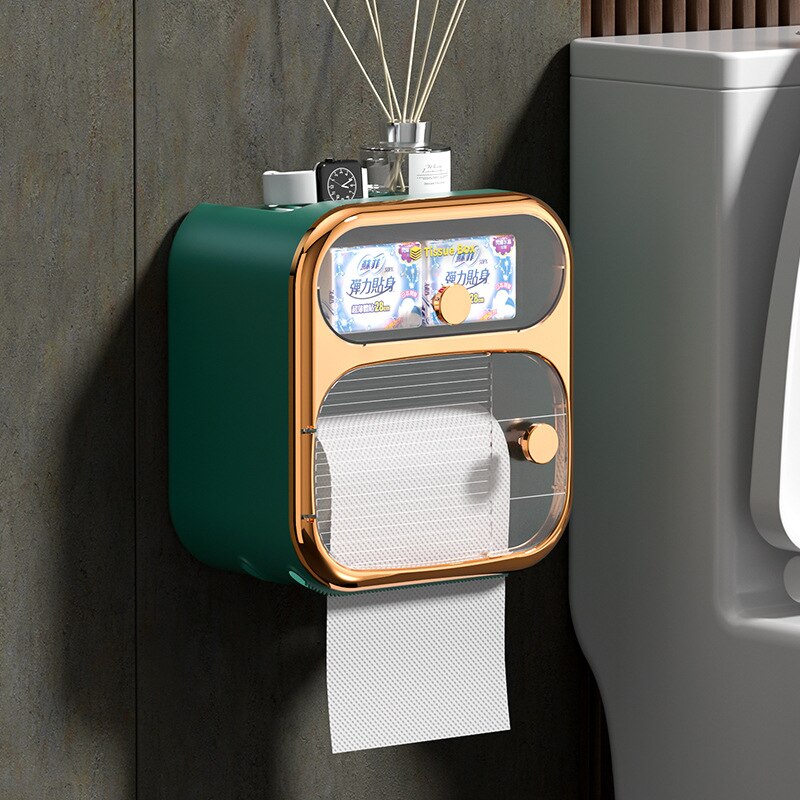 Space-Saving Toilet Paper Holder Storage Cabinet