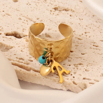 Delicate Personalized Initial Heart Ring
