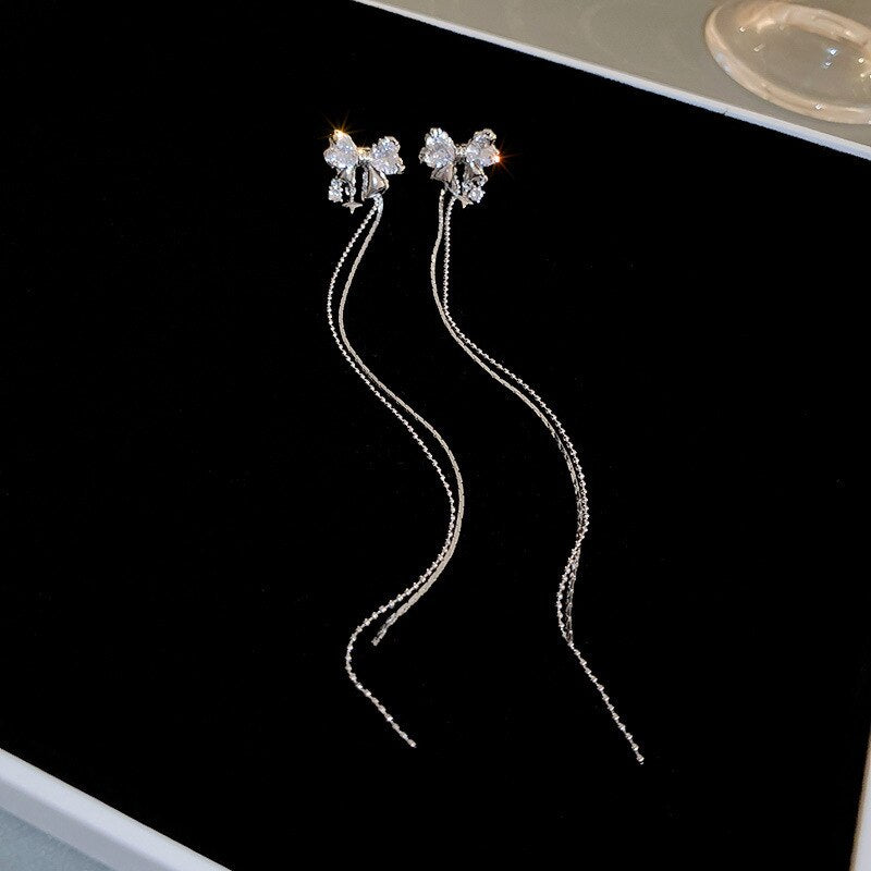 Beautiful Butterfly Drop Zircon Earrings