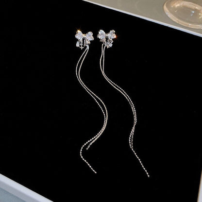 Sparkling Butterfly Zircon Drop Earrings